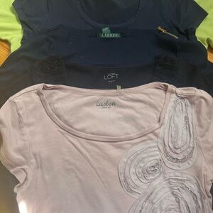 lots of 5 women Top Blouses Shirts Branded Lauren Ann Taylor Loft Caslon